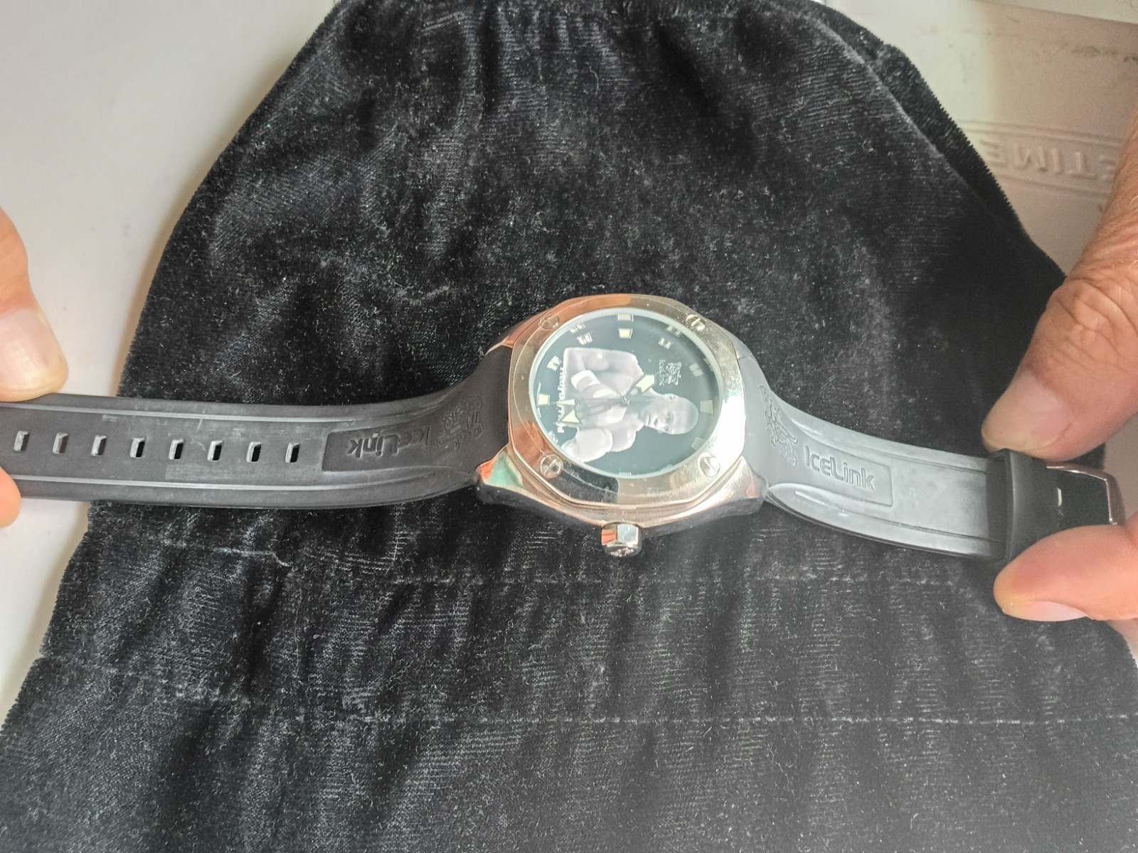 Ice Link Tudor Limited Edition Quartz 40mm Black Dial Rubber Strap