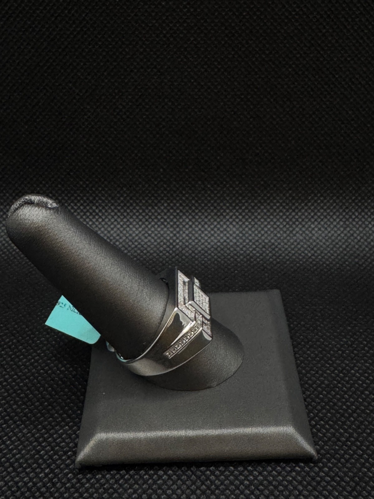 Real 925 Silver Mens Moissanite Square Ring Hip Hop Iced Pinky Ring Gift Size 10
