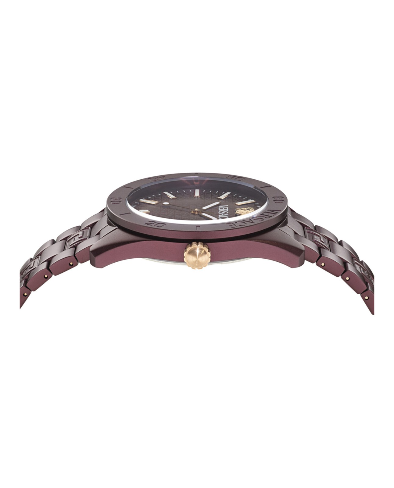 Versace Mens Burgundy 42mm Bracelet Fashion Watch