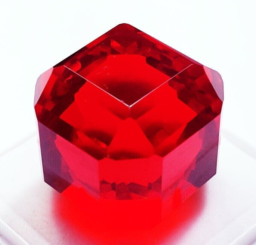 100 Ct + Cube Cut Natural EGL Certified Brazilian Red Color Topaz Loose Gemstone
