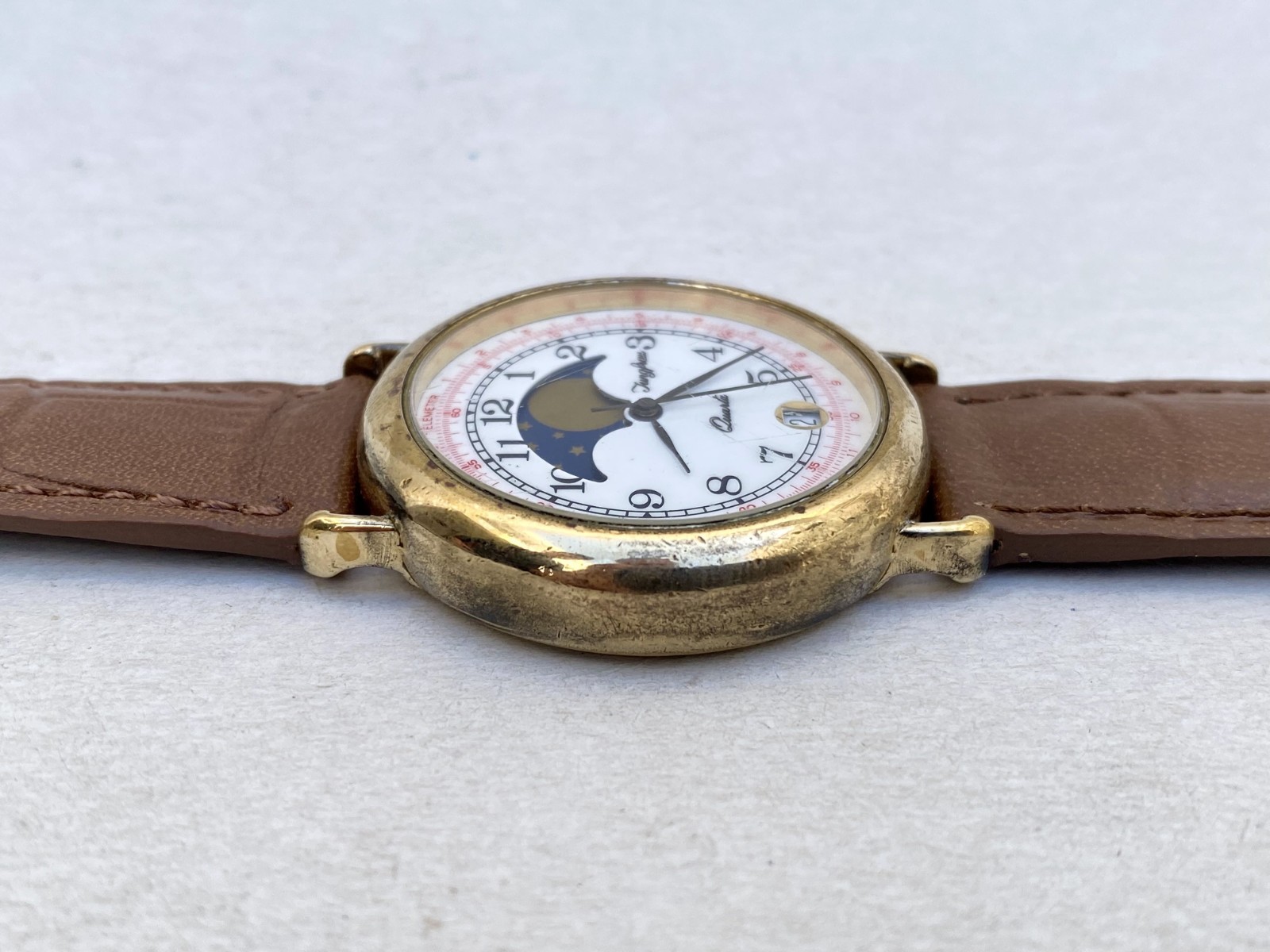 Vintage Jungfrau Watch Quartz Moonphase Mens