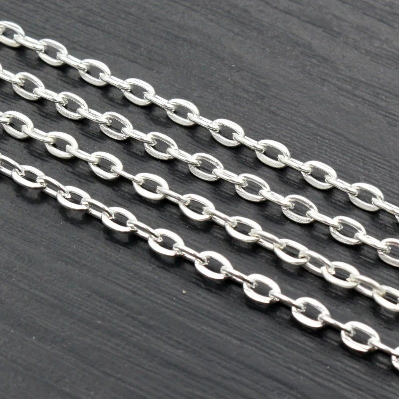Wholesale 5M In Bulk Factory Round Rolo DIY Chains Stainless Steel