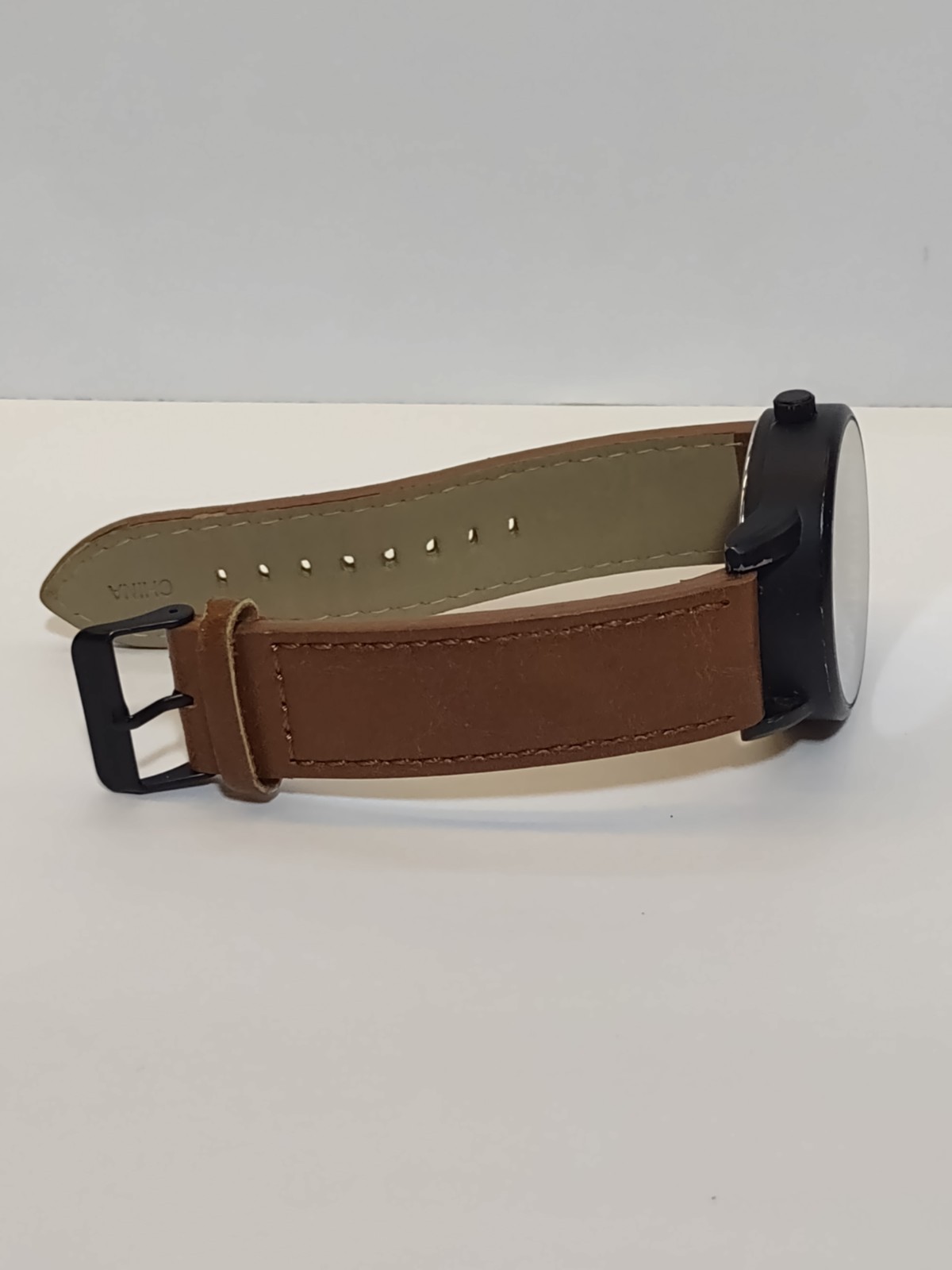 U.S. Polo Assn. Watch Men’s Analog Black Tone Brown Band New Battery