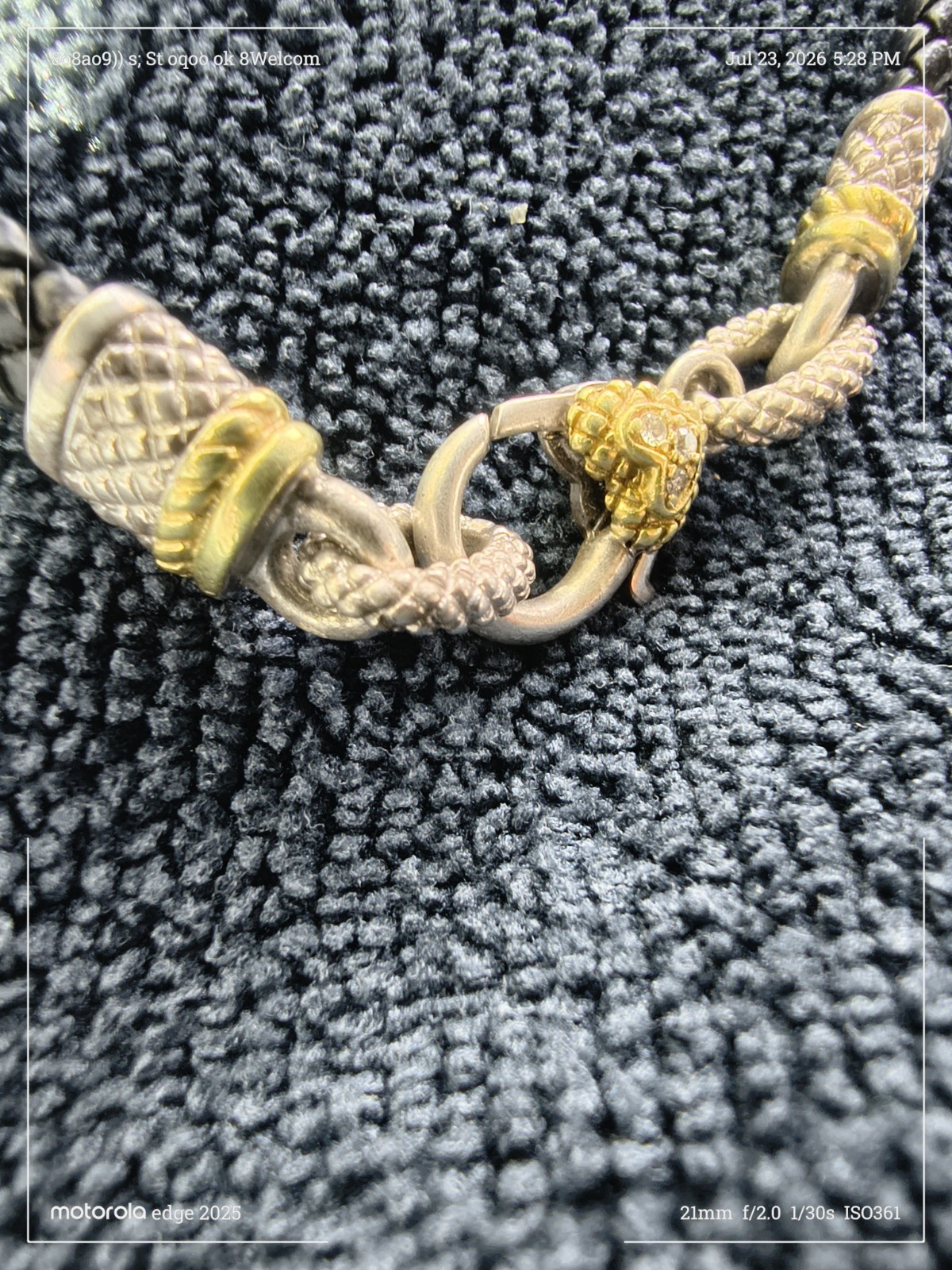 Hard To Find Judith Ripka 18k, 925, And 3 Diamond Heart Pendant Leather Choker