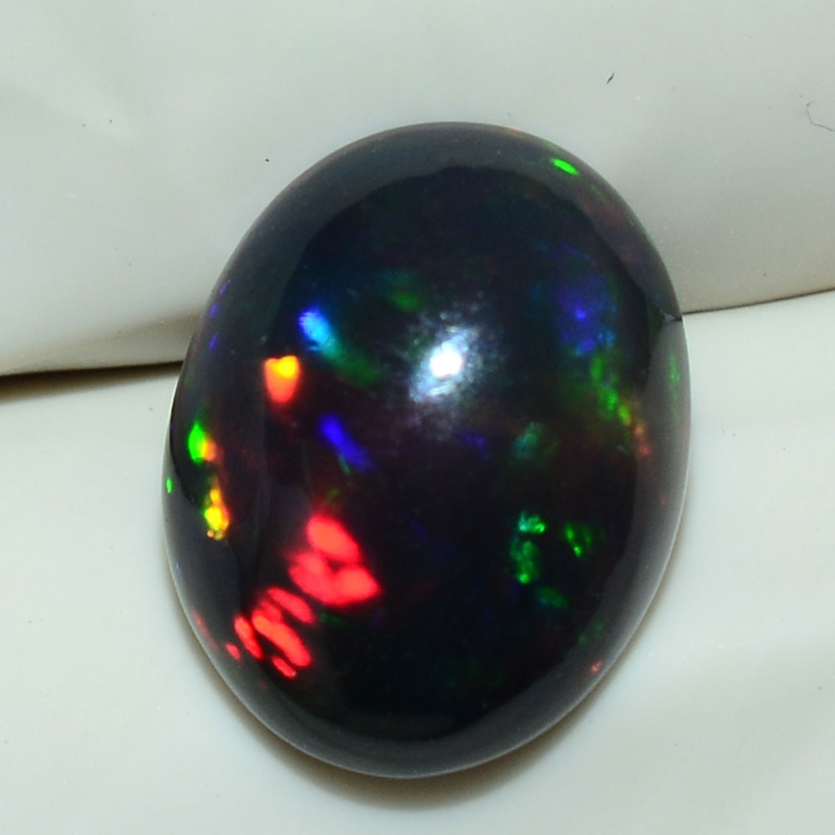 2.69 Cts Natural Ethiopian Black Opal Play of Colors Cabochon Loose Gemstone