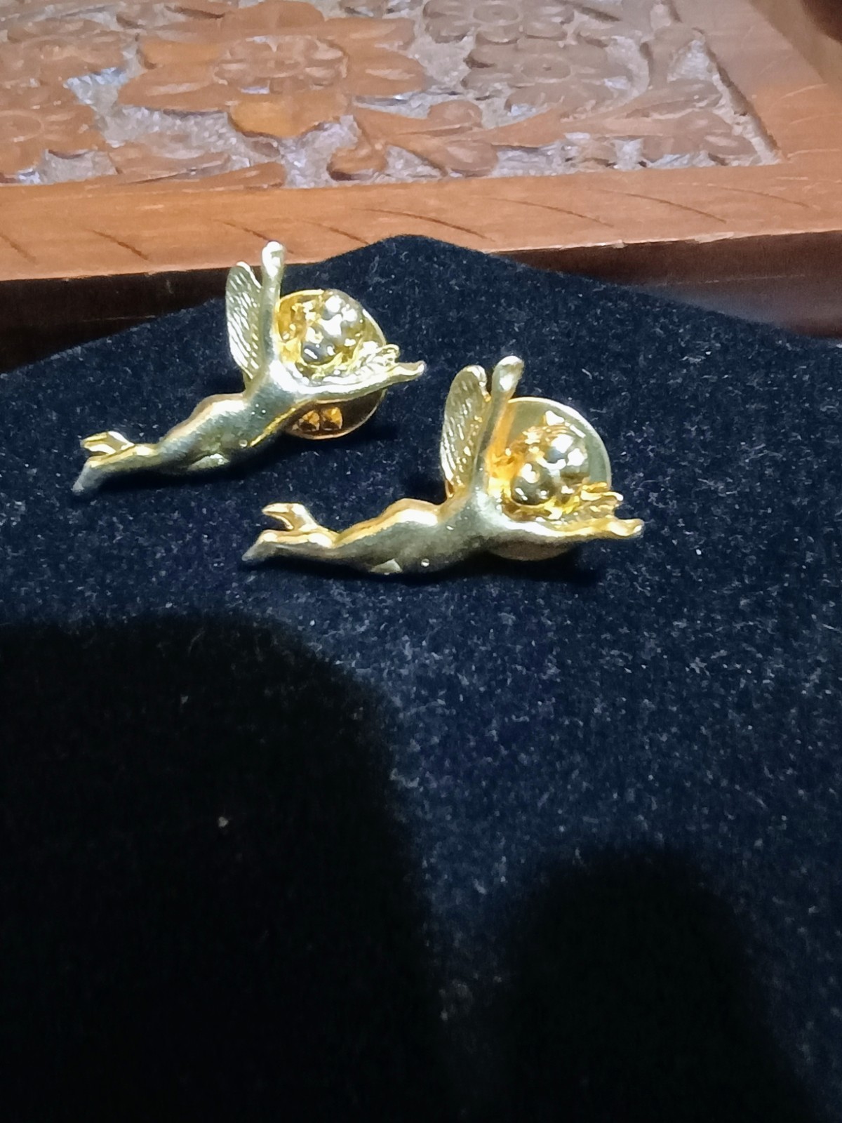 Angel Theme Pin Lot Gold & Silver Tone Metal Clear Rhinestone