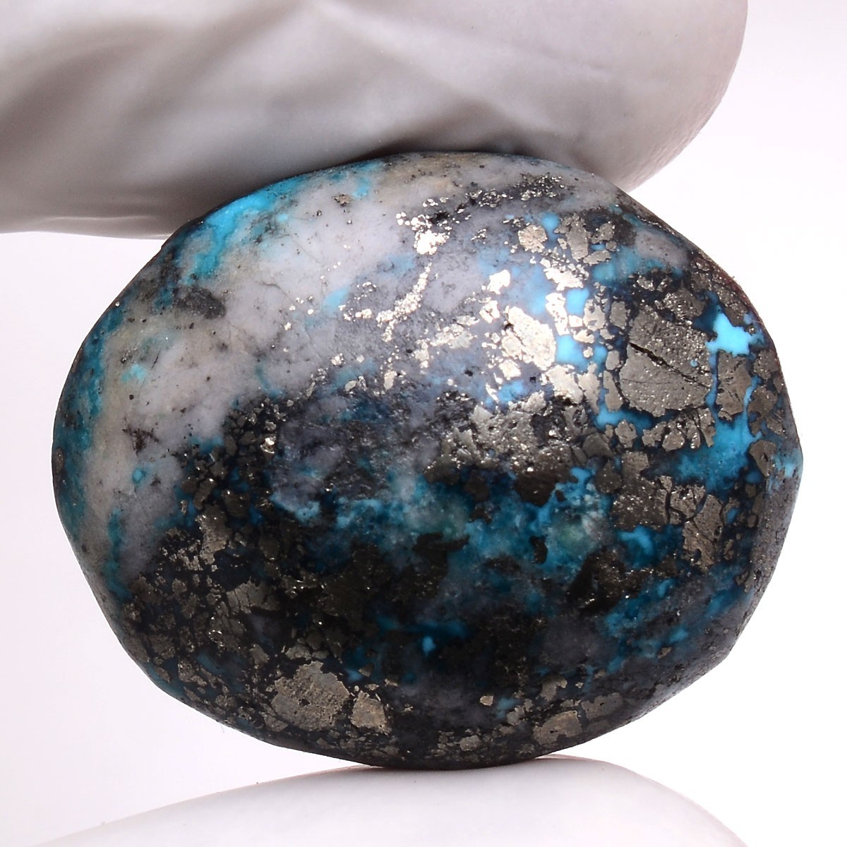 Sky Meets Gold ~ 40.50 Cts Natural Persian Turquoise Top-Grade Cabochon Gemstone