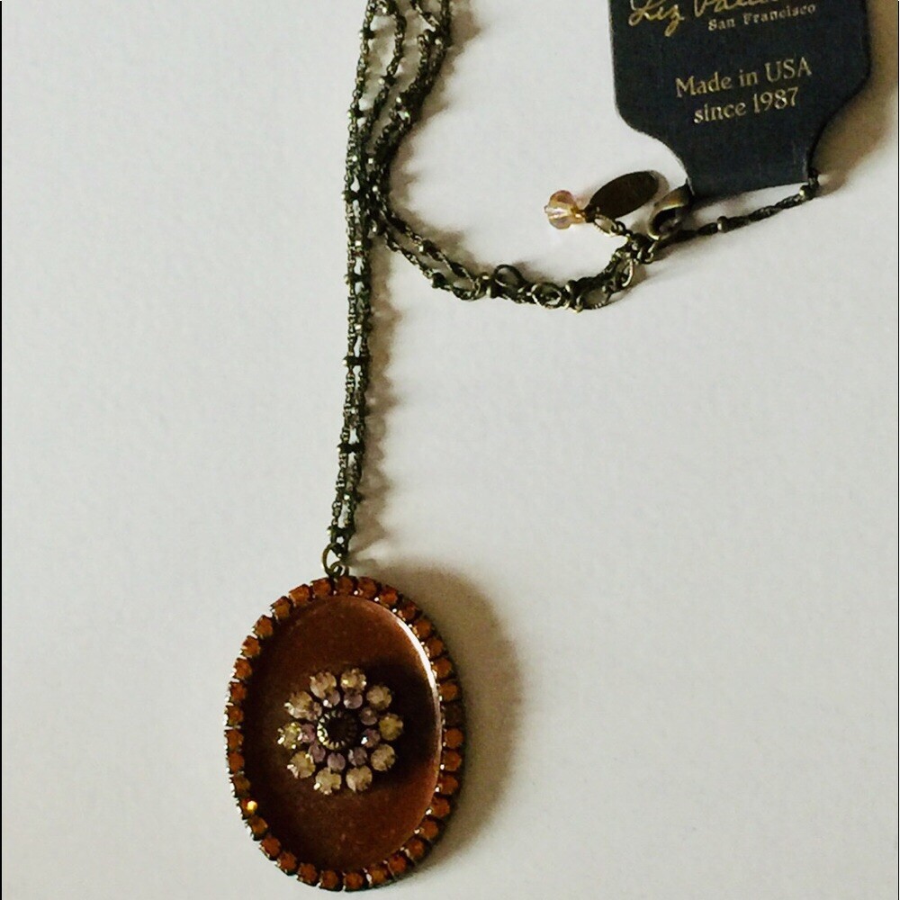 LIZ PALACIOS PENDANT CRYSTAL NECKLACE 20” NWT