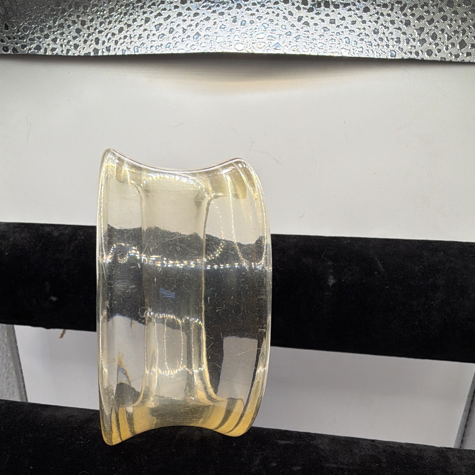 Vtg. MCM Gradient Lucite Chunky Wide Cuff Bangle Modernist