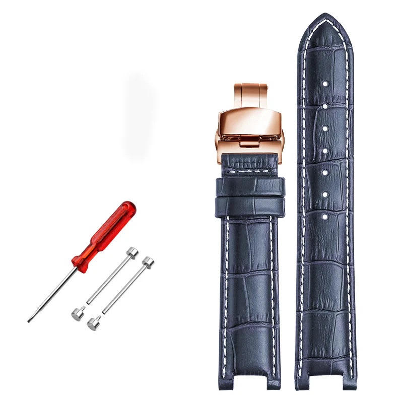Genuine Top Layer Cowhide Leather Strap for GC 22mm 20mm Notched Screw