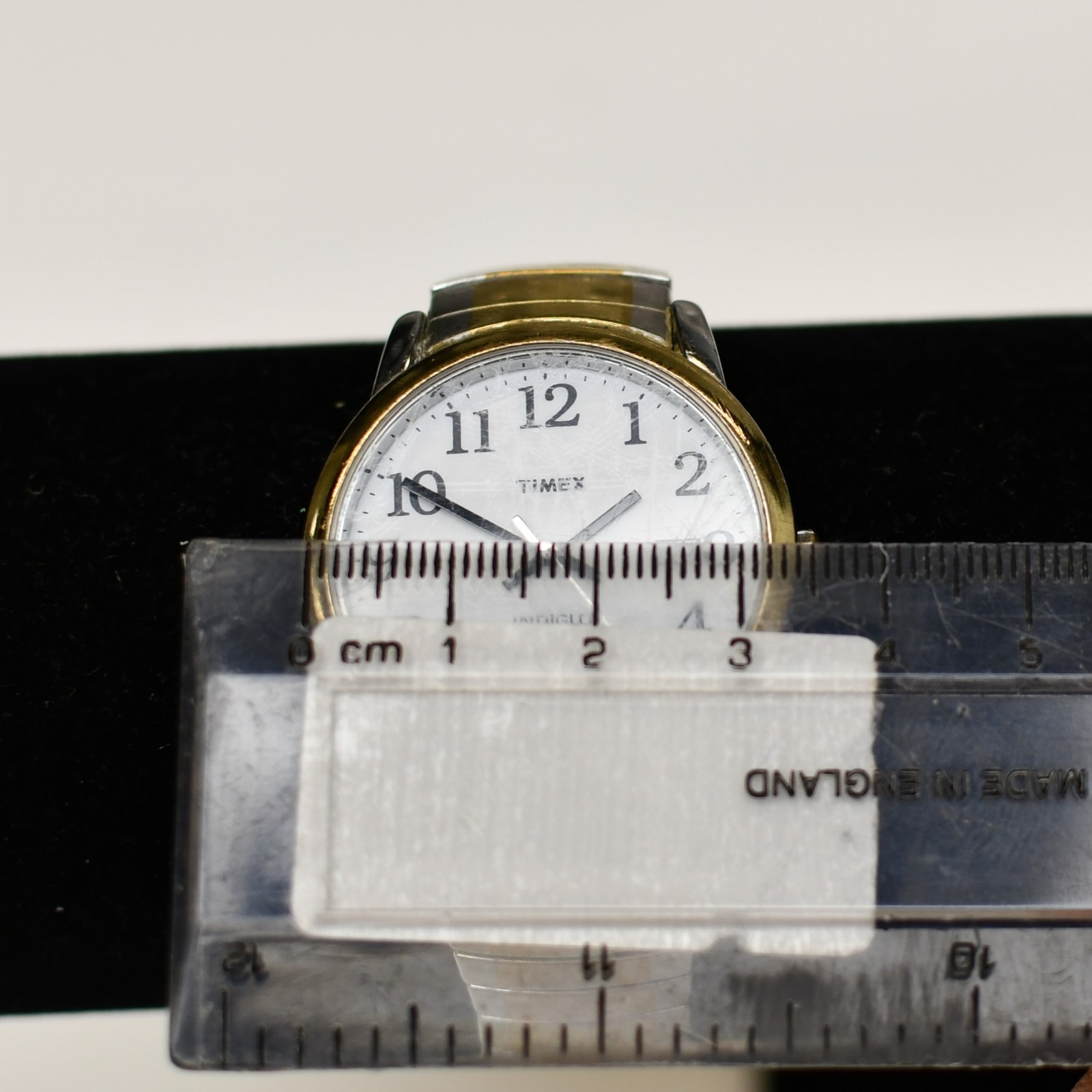 Timex Easy Reader Watch Men Indiglo 35mm Silver Gold Tone Date New Battery