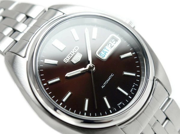 Seiko 5 Automatic SNXA13 SNXA13K1 Day Date Brown Dial Steel Watch