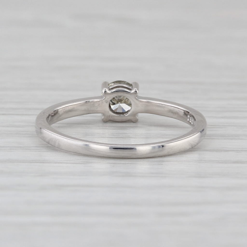 0.34ct Round Diamond Solitaire Engagement Ring 18k White Gold Size 7.25 British
