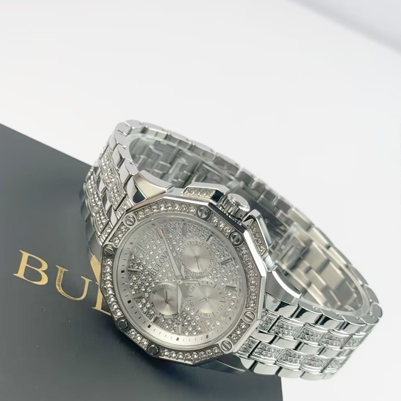 Bulova Octava Crystal 96C134 Silver Dial Stainless Steel Men’s Quartz Watch