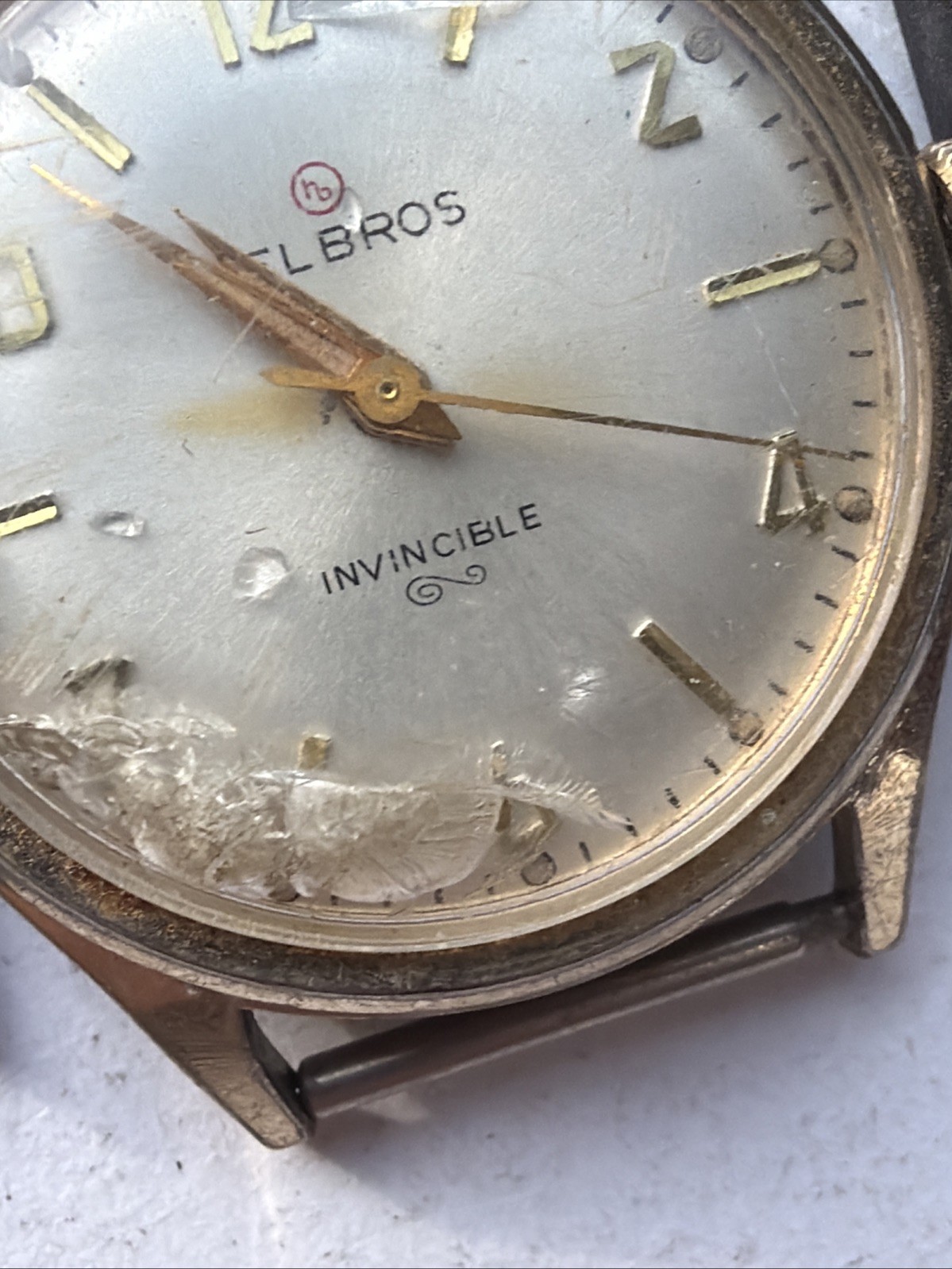 AY99 VTG Mens Helbros Automatic Rare 33mm Mens Watch Parts Repairs As Is**