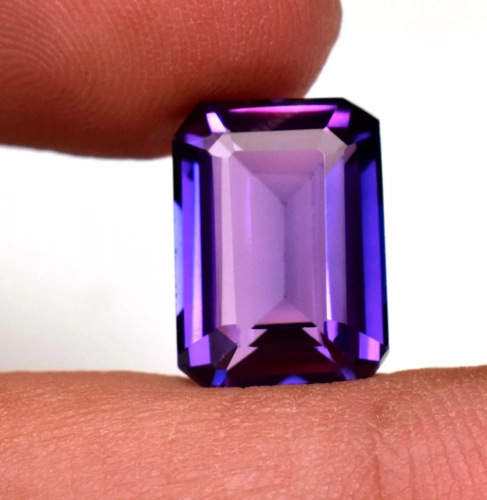 Sapphire Purple Pink Emerald Cut 8-9 Ct Natural EGL Certified Loose Gemstone