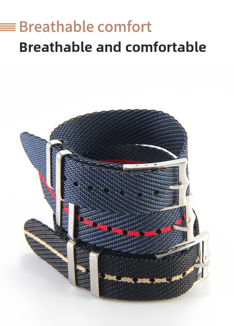 One Piece Soft Nylon Watch Bands Mens Sport Strap 20/22mm for Tudor with Tools