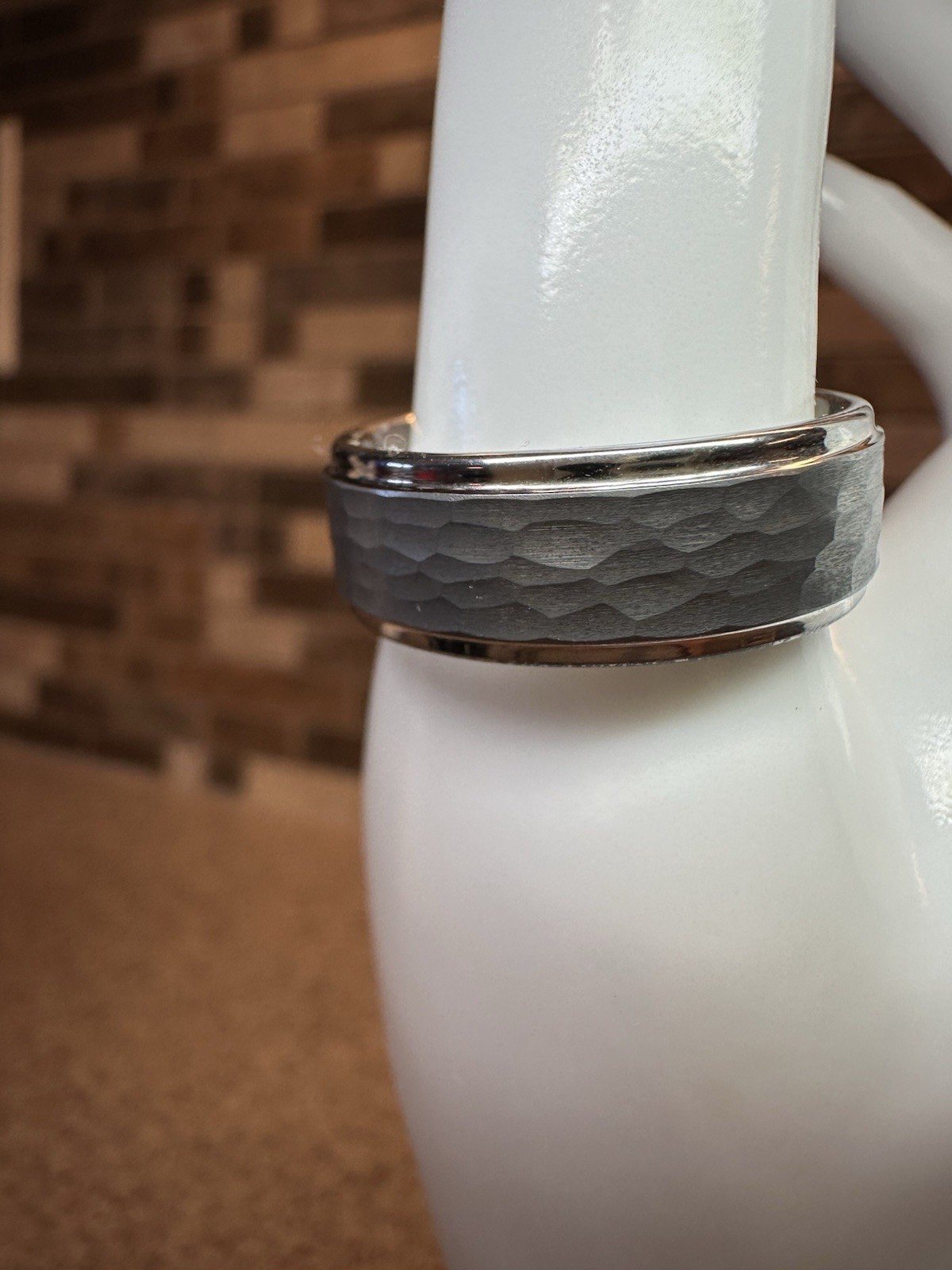 Triton Tungsten Hammered Size 10 Ring