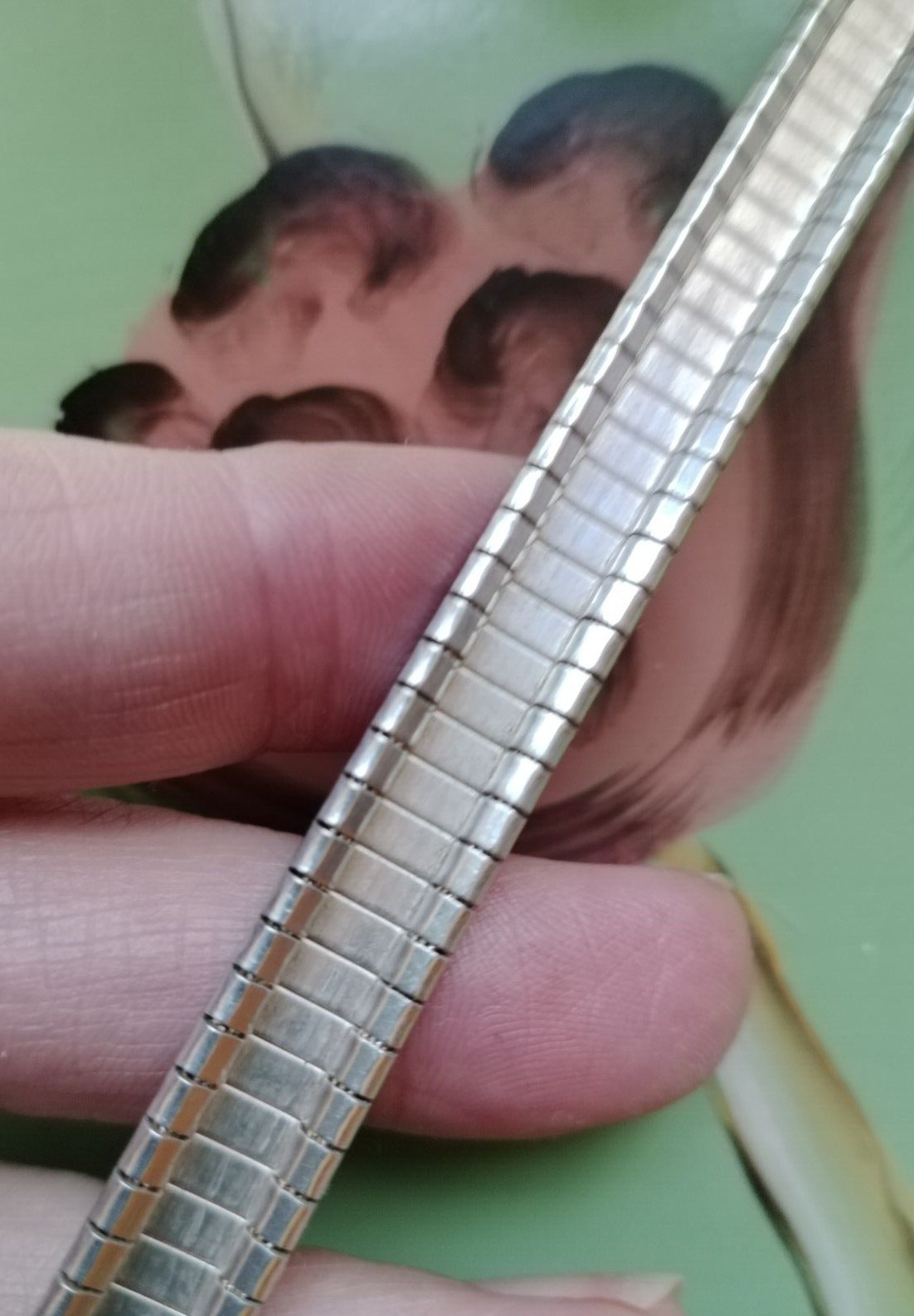 QVC Milor Italy 925 Silver Omega Style Flexible Bracelet / Tongue & Grove Catch