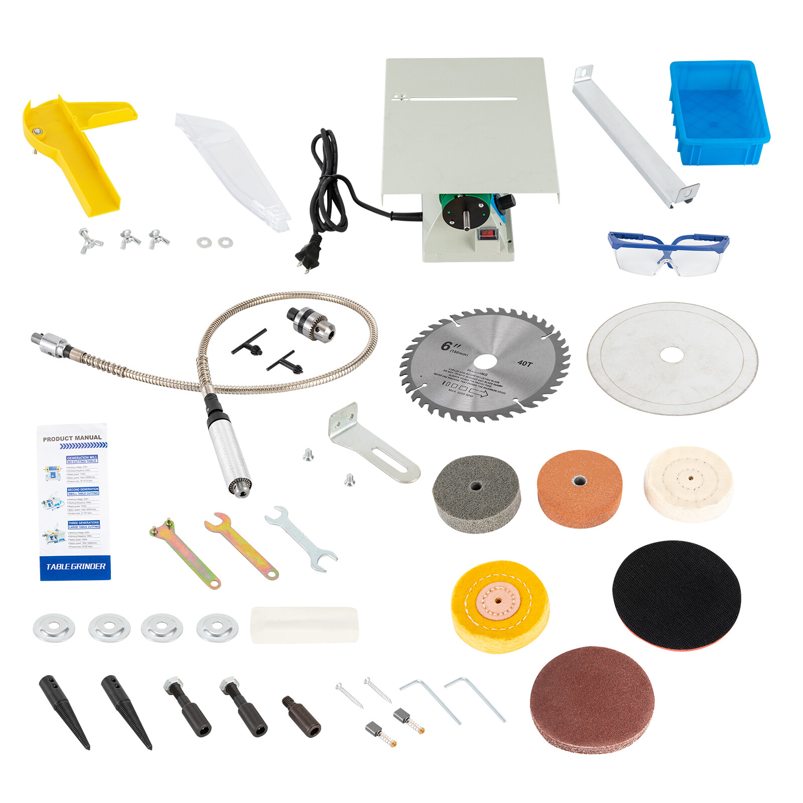 750W Mini Table Grinder Gem Jewelry Grinding Polish Saw Machine 800-10000rpm