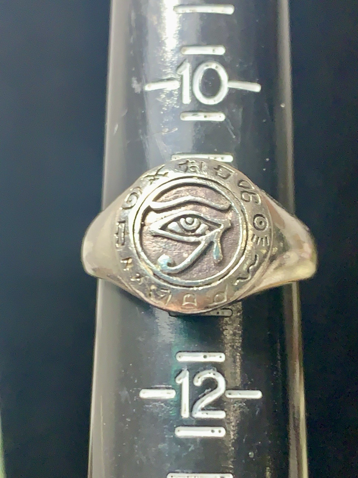 Egyptian Eye Of Horus Ra(Udjat) Men’s Ring By Peter Stone 925 Ster.Sz 11 8grams