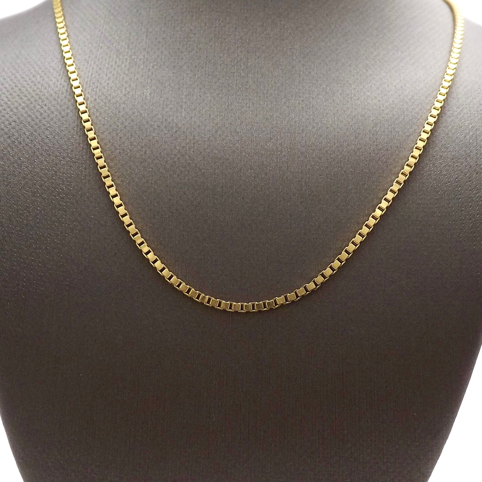 14k Gold Box Link Pendant Chain Necklace 30in 10gr New