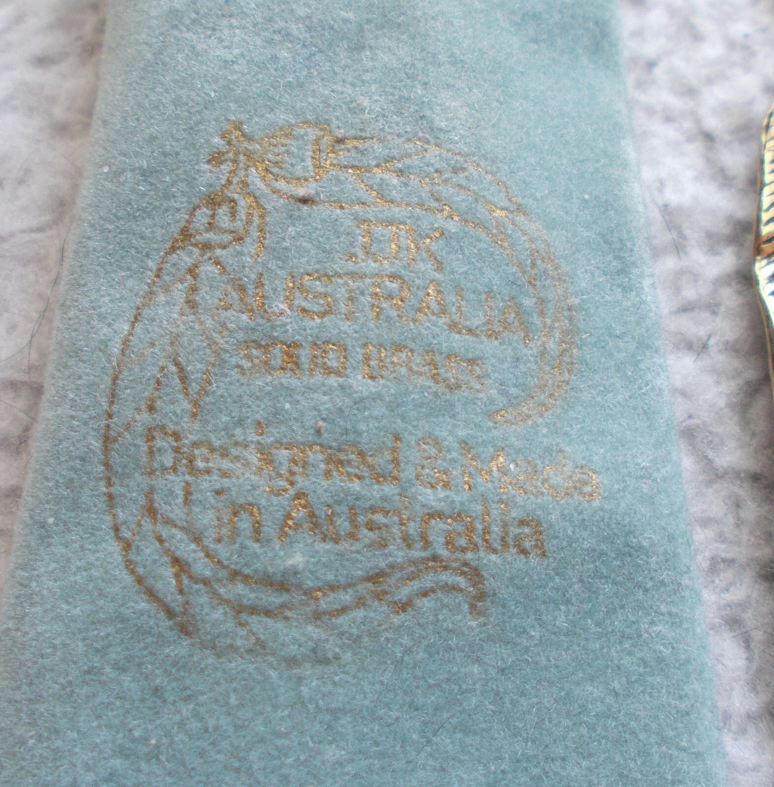 Leaf Brooch Solid Brass by JJK Made in Australia with original case 3.54″ inches