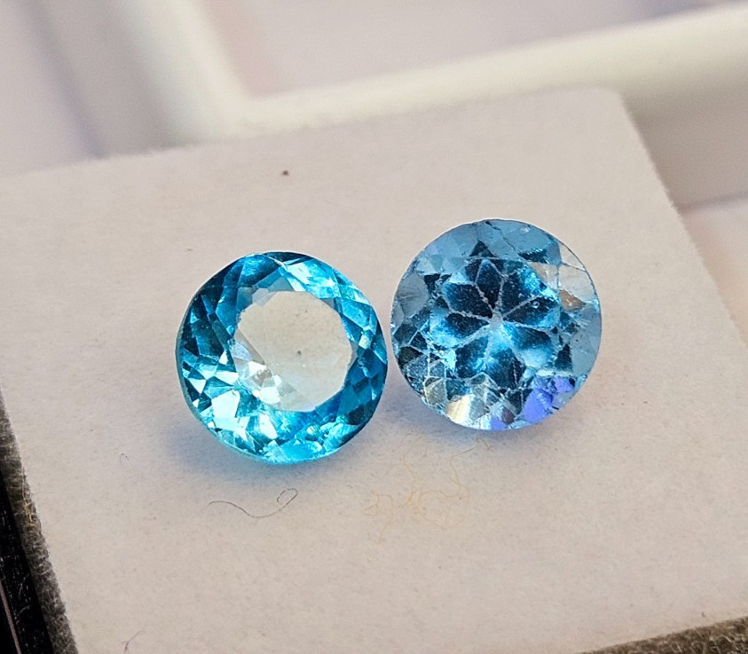 Round Cut Aquamarine 3 Ct Blue Pair Loose Certified Gemstone For Earring Making