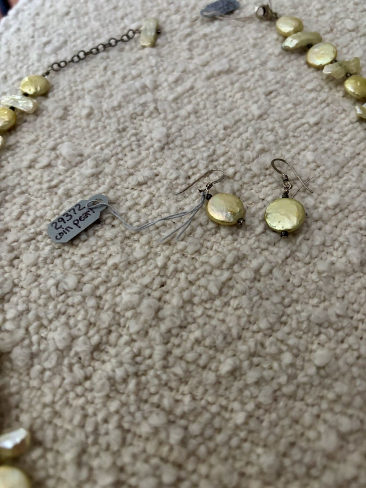 STICK COIN PEARL NECKLACE (19 – 21″) & EARRINGS GOLD SILVER COLOR