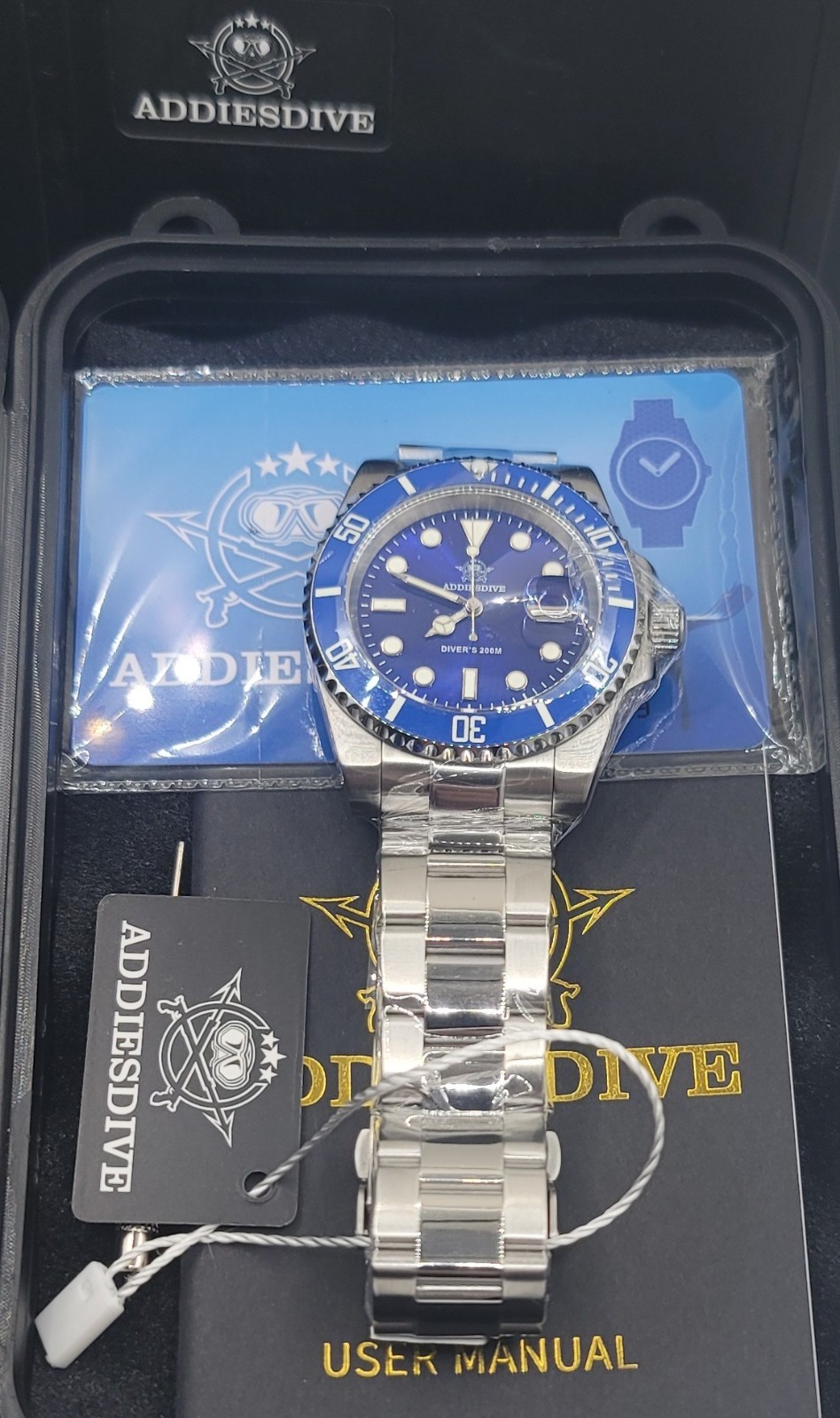 Addiesdive 41mm Miyota 2115 MY-H3C Sub Style Watch. US Seller!!!!