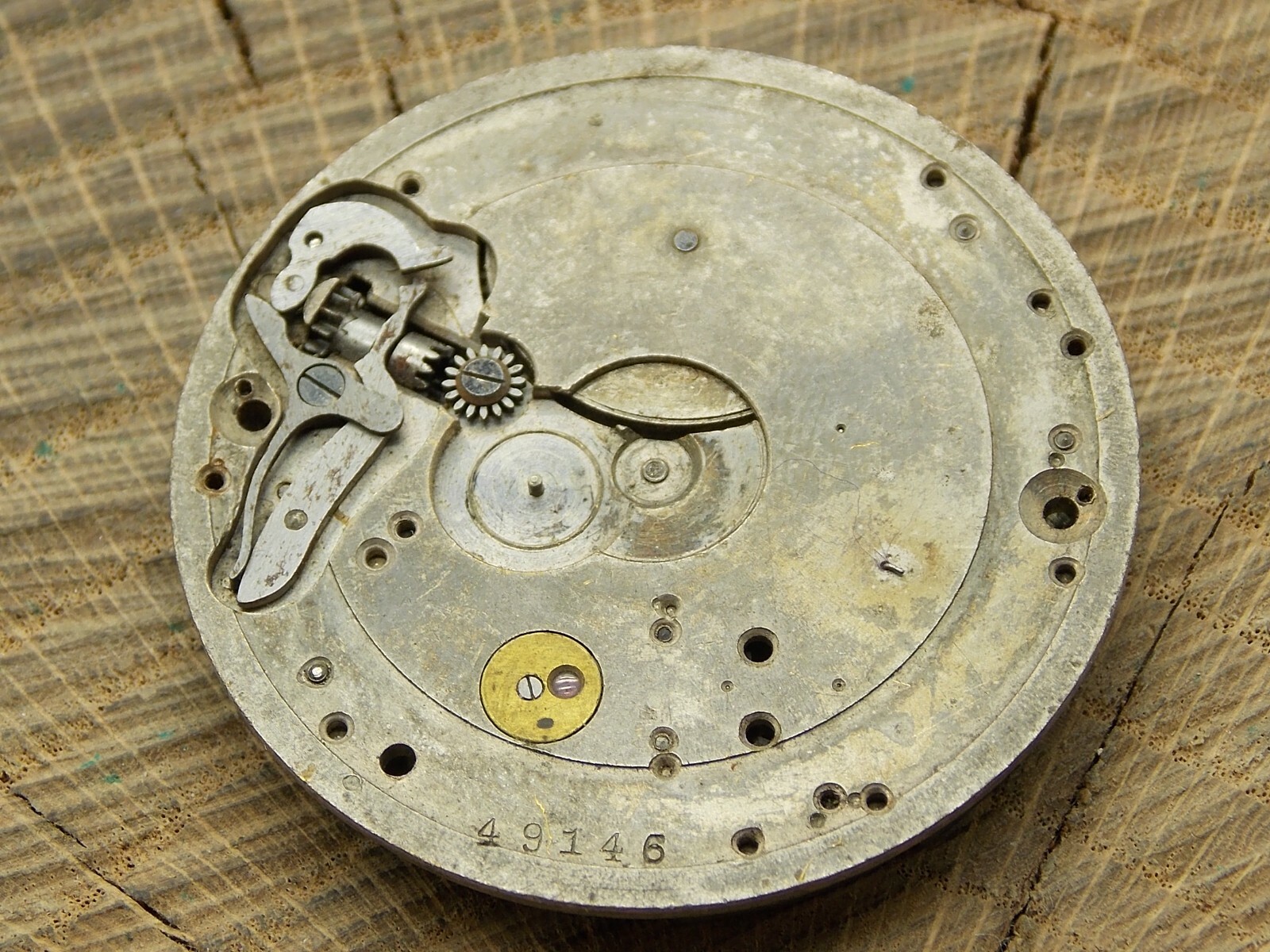 Antique Pocket Watch Movement Swiss Dial Plate Diameter 41.7mm Nickel