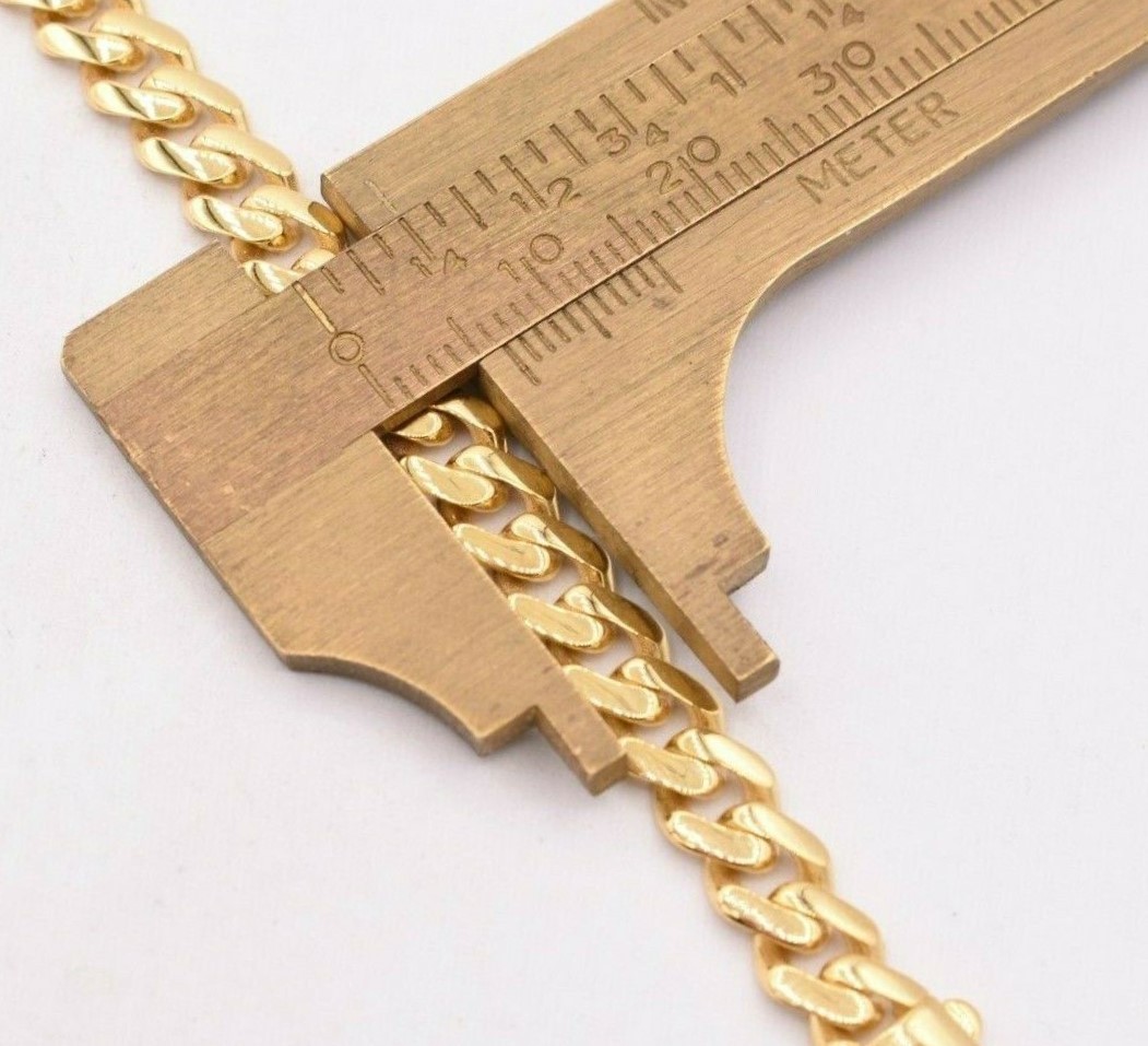 6mm Miami Cuban Royal Link Shiny Plain Bracelet Box Clasp Real 10K Yellow Gold