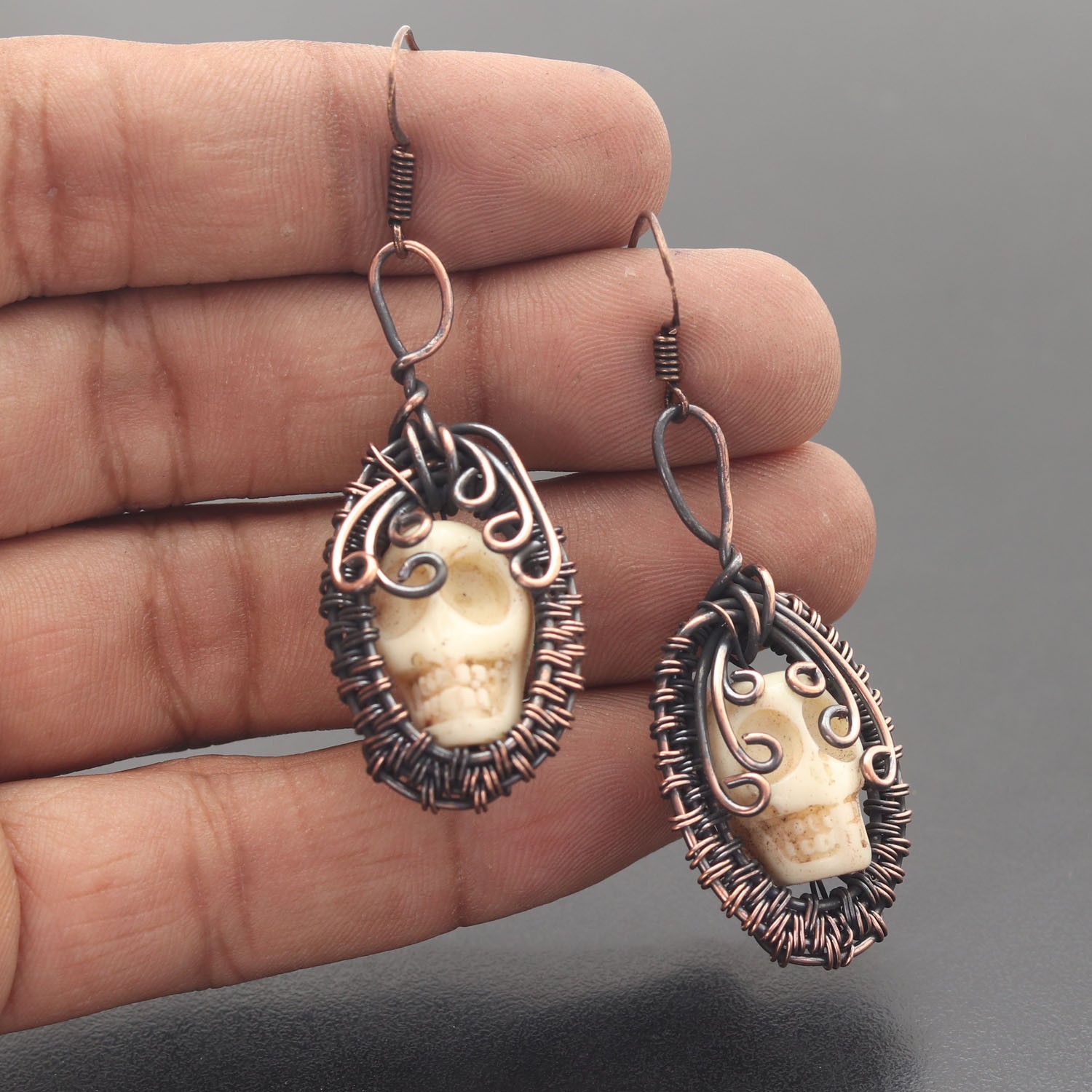 Acrylic Copper Wire Wrapped Handmade Earring Jewelry Gift For Event