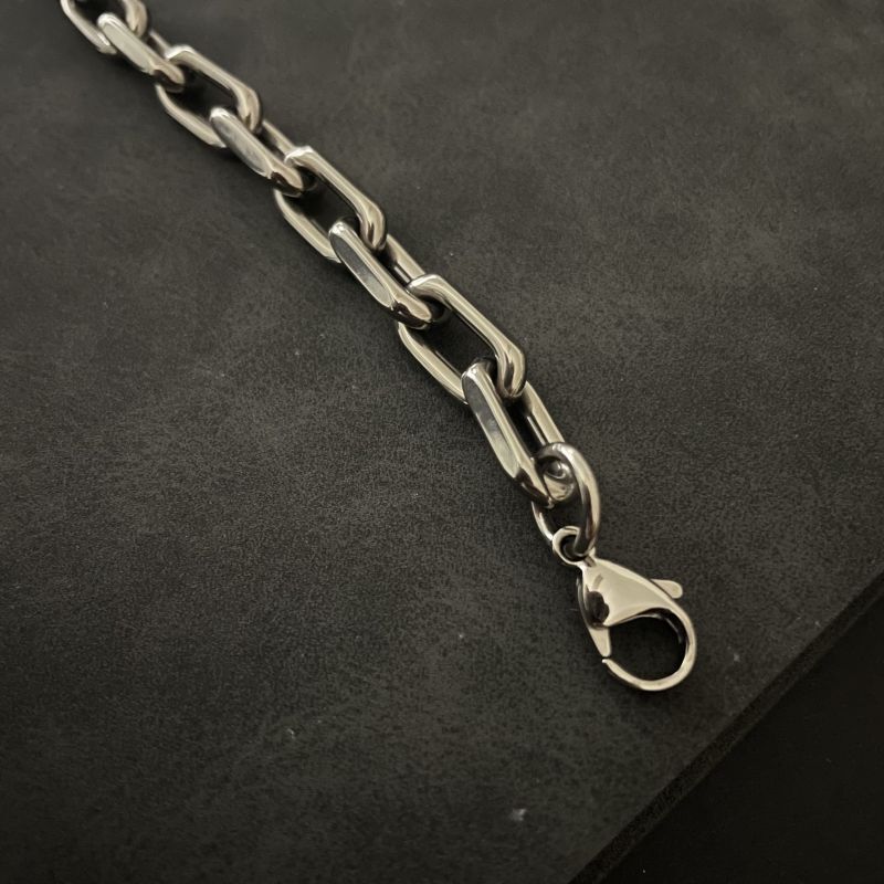 New 8mm Pure Titanium Chain Bracelet Men’s Women Flat O-Chain Anti Allergy Gifts