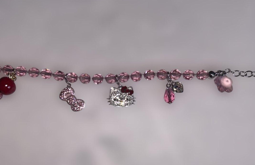 Unused Swarovski Hello Kitty Charm Bracelet Pink Crystal 20cm 7.9″ Rare Gift Box