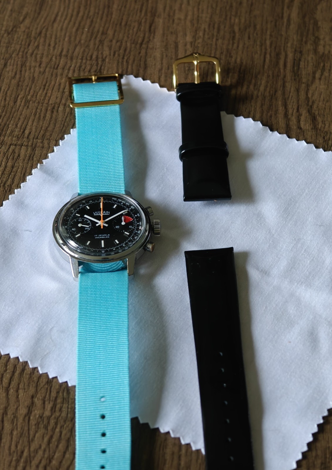 Vulcain 1376 Black Dial Chronograph Manual Wind Men’s Watch Serviced
