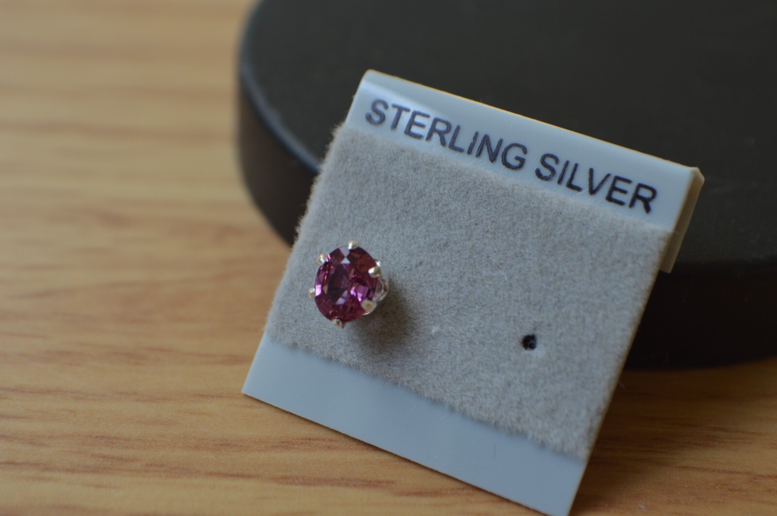 SINGLE EARRING One 0.36ct Neon Pink Tourmaline Solitaire Sterling Silver 5x4mm