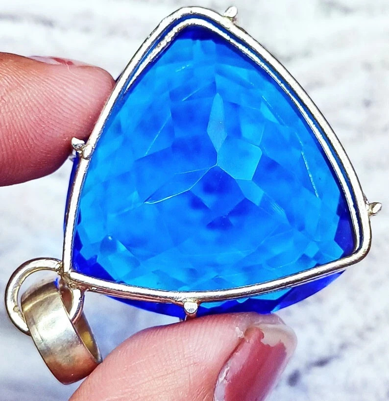 Blue Topaz 79.10 Ct Certified Loose Gemstone Pendant With Free Gift