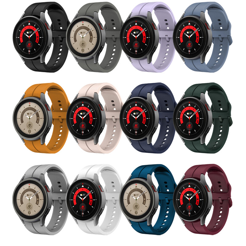 Samsung Galaxy Watch 5 Pro 4 Classic 40/44/45/46 20mm Silicone Strap Sport Band