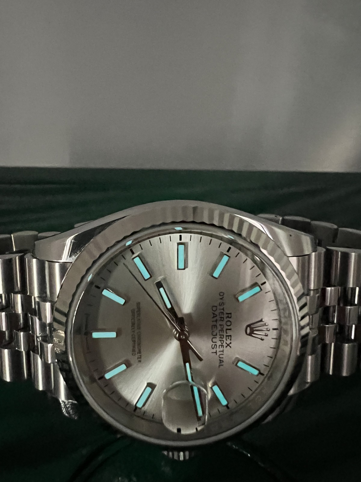Rolex Datejust 36mm 126234 Silver Dial 18K Fluted Jubilee Steel Watch Box Papers
