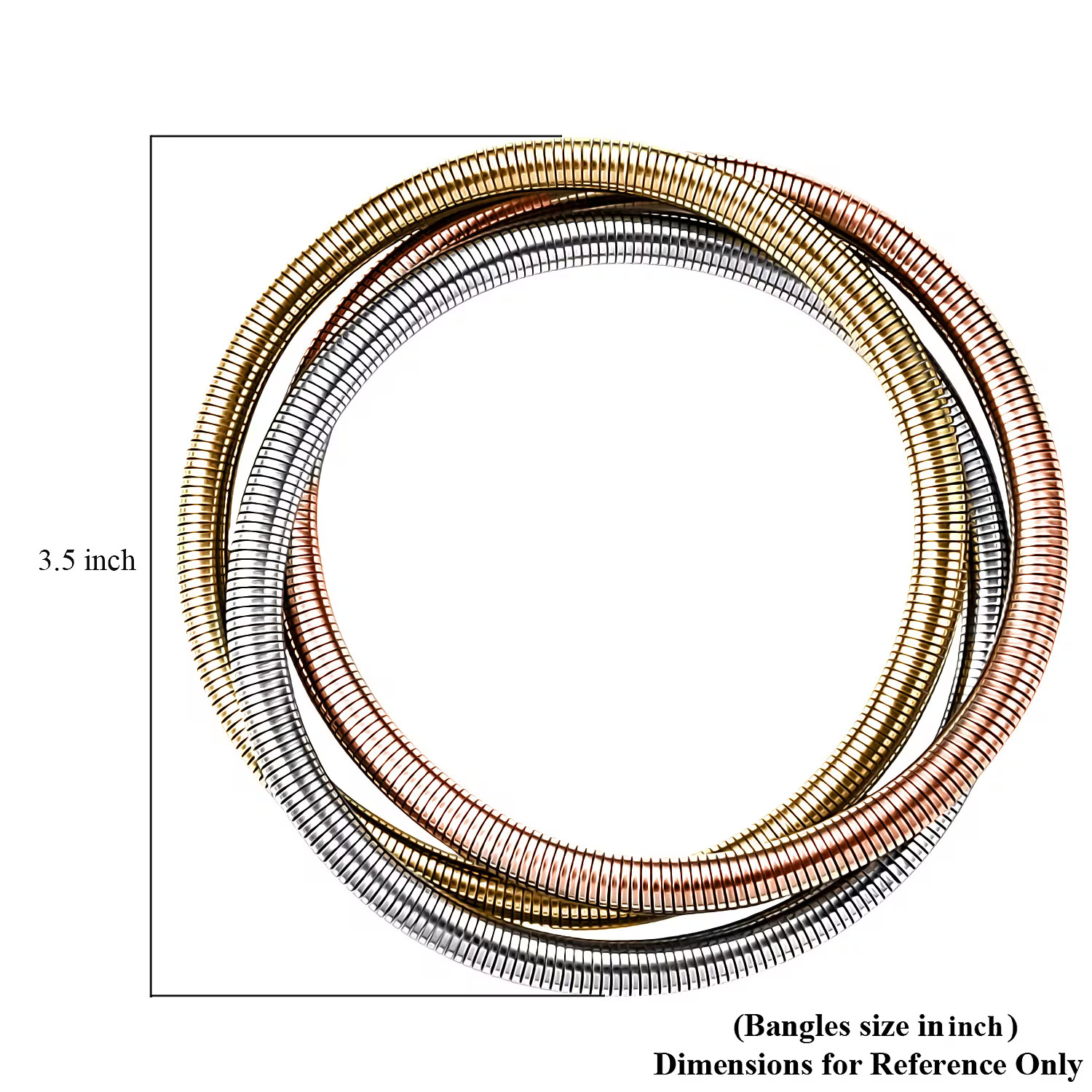3-row Wrap Bracelet in ION Plated YRG and Stainless Steel (8.5-9.0In)