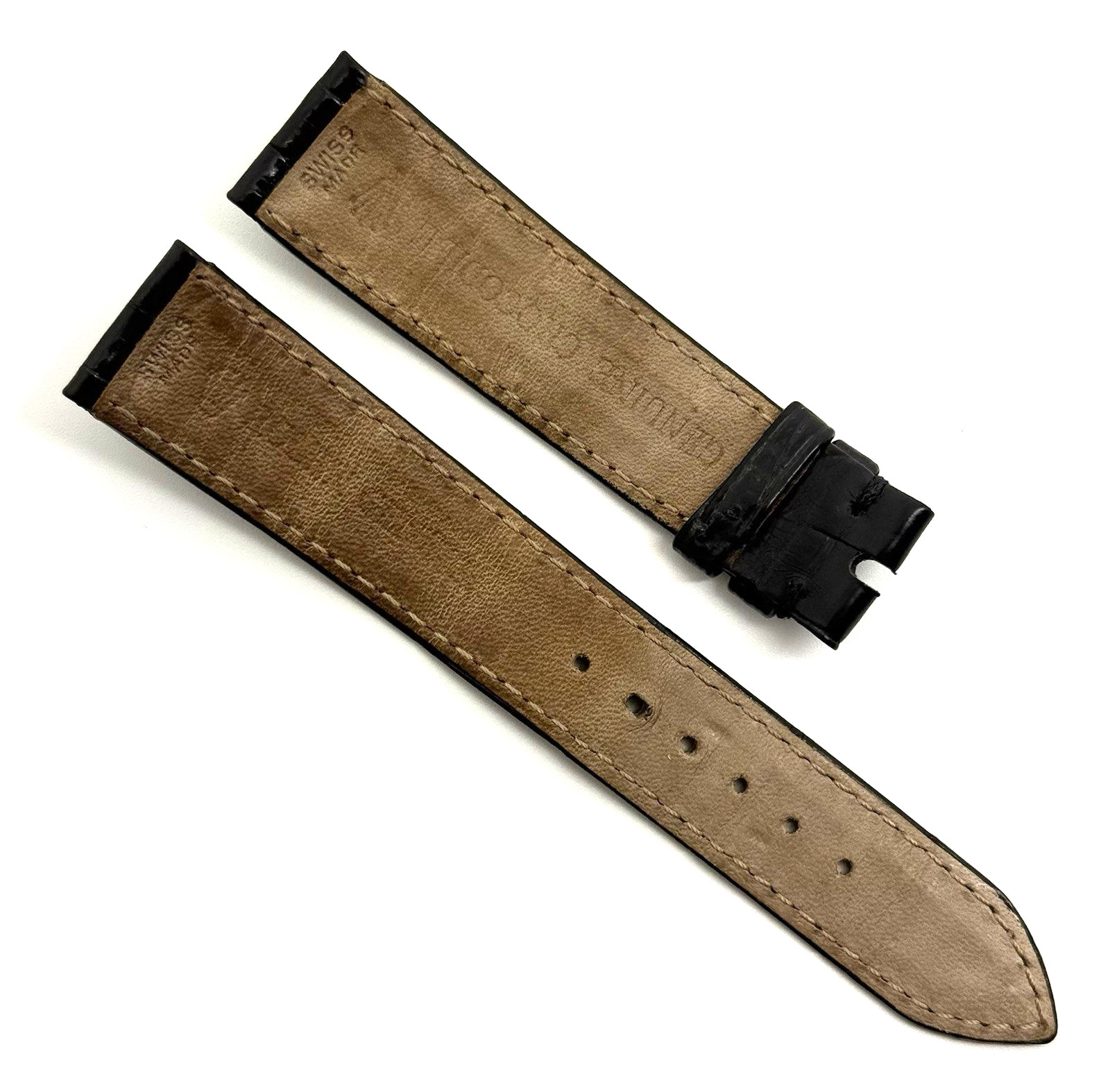 Rolex 18mm x 16mm Shiny Black Crocodile Watch Strap Band Authentic OEM