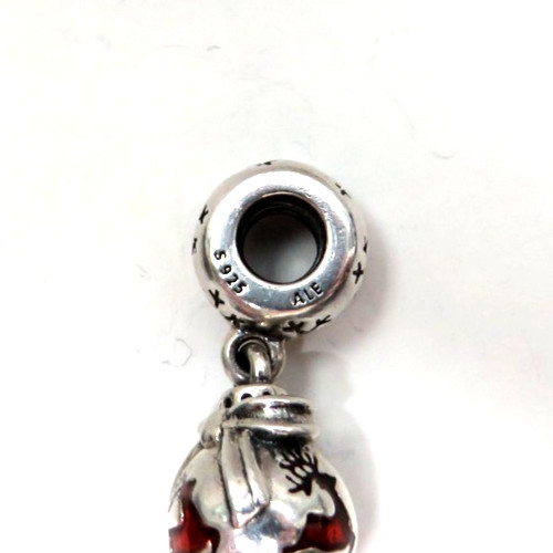 Pandora Prancing Reindeer Pendant Charm #791768EN07 Christmas Balls Ornament