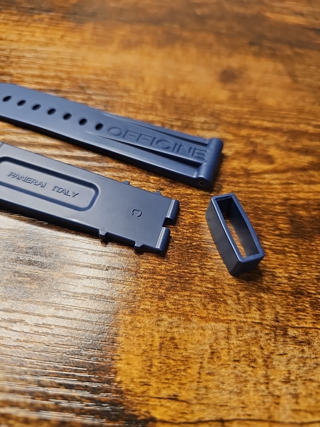 Panerai Watch 24/22mm Dark Blue OEM Rubber Dive Strap for Tang Buckle MXE0HCVT