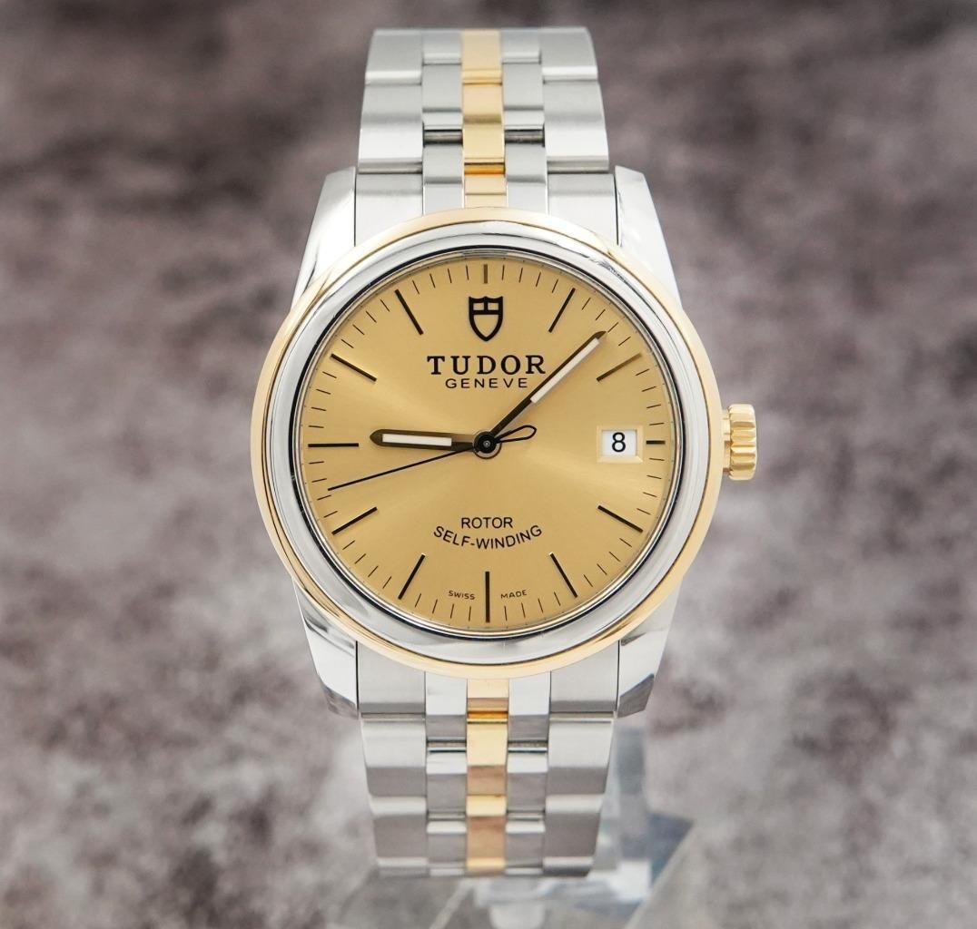 Tudor Glamour Date Ref. 55003 Champagne Dial Gold and Stainless 36mm Mens Watch