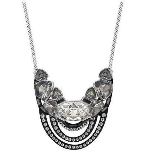 NWB SWAROVSKI Divine Crystal On Black Alcantara Necklace 5142970