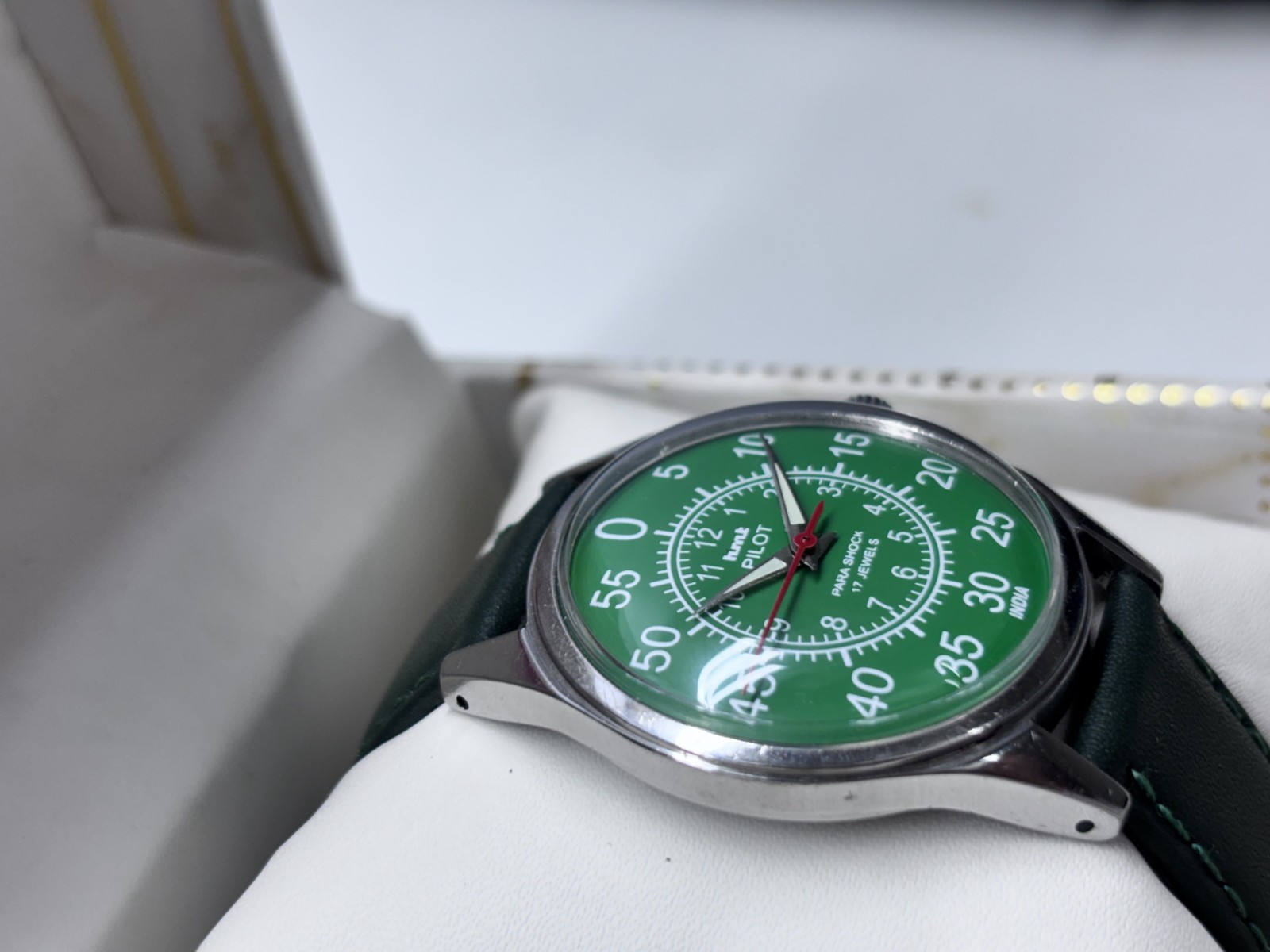 Vintage HMT Pilot Green 17 Jewels Mechanical Hand Winding Men’s Wrist Watch