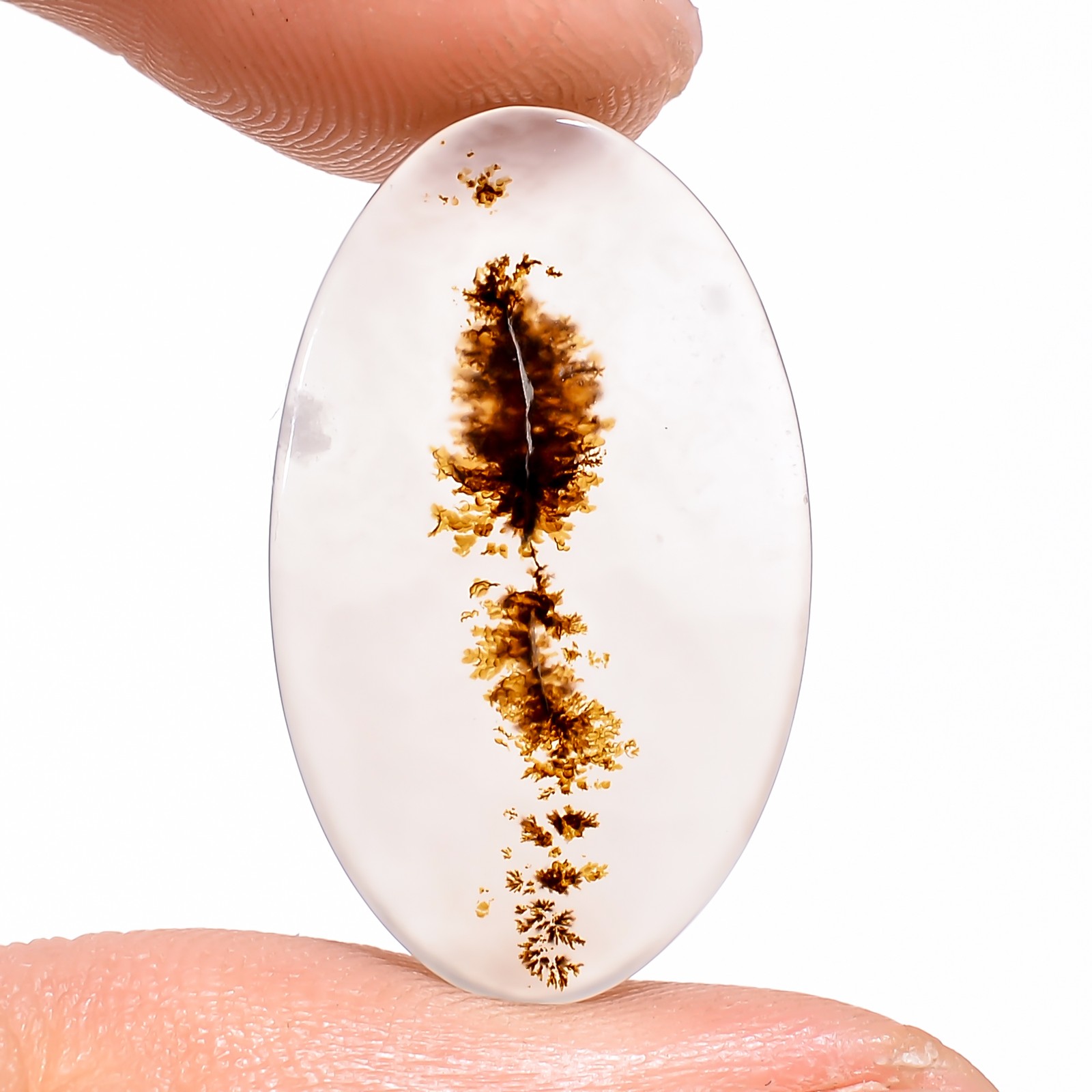 6.90Cts.100%Natural Scenic Dendritic Agate Oval Cabochon 14x24x2mm Loose Gems