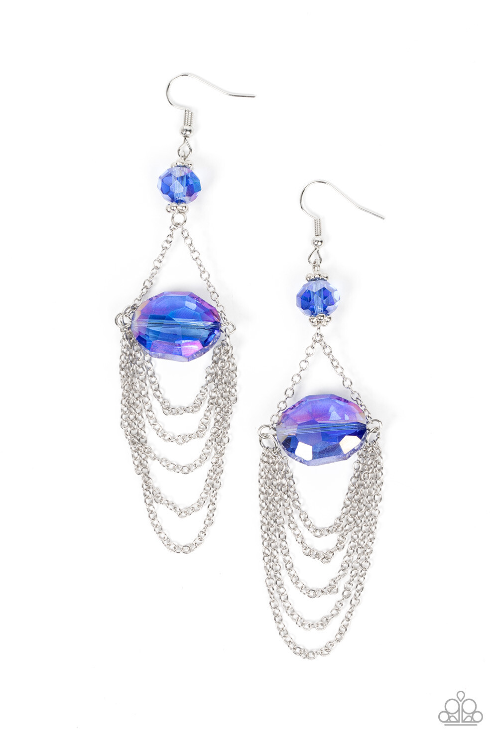 Paparazzi ~ Ethereally Extravagant Blue Iridescent Earrings🌈NEW RELEASE 2022🌈