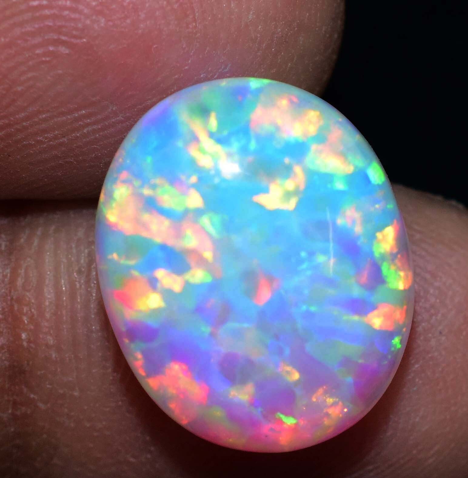 Natural Ethiopian Fire Opal 6.65 CT Certified Play Of Color 15 X 11 MM Gemstone